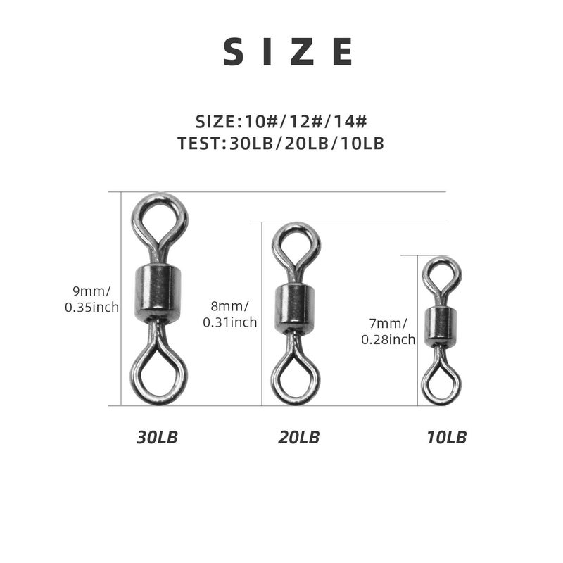 SF Fly Fishing Micro Swivels Stainless Steel Material Fishing Ball Bearing Swivels Hook line Connector Fishing Tackle Accessories 10LB-30LB - Image 3